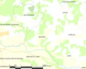 Poziția localității Andrein