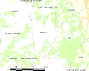 Poziția localității Angous