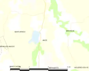 Poziția localității Anos