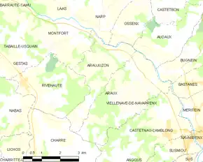 Poziția localității Araujuzon