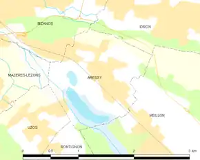 Poziția localității Aressy