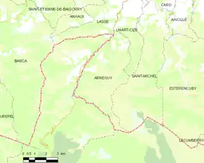 Poziția localității Arnéguy