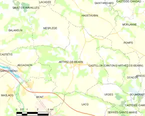 Poziția localității Arthez-de-Béarn
