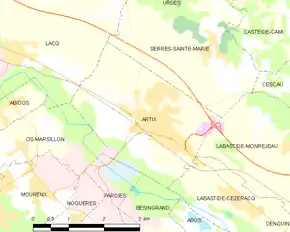 Poziția localității Artix