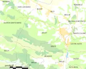 Poziția localității Arudy