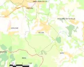 Poziția localității Ascain