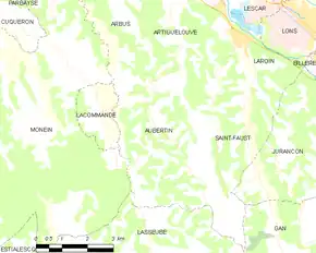 Poziția localității Aubertin