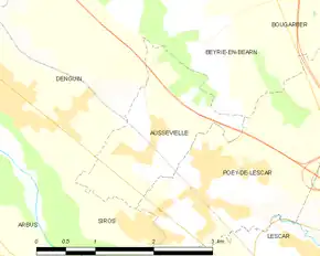 Poziția localității Aussevielle