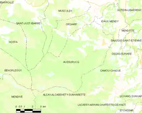 Poziția localității Aussurucq