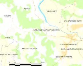 Poziția localității Autevielle-Saint-Martin-Bideren