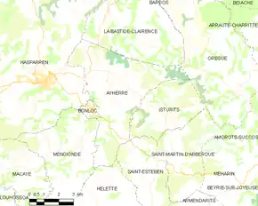 Poziția localității Ayherre