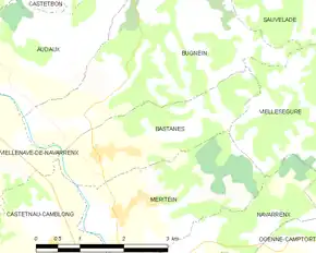 Poziția localității Bastanès