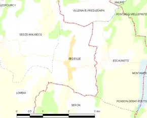 Poziția localității Bédeille