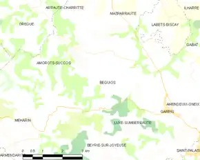 Poziția localității Béguios