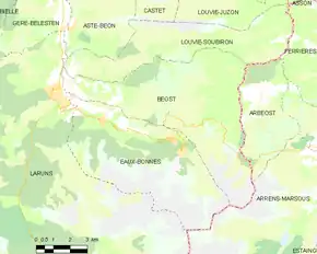 Poziția localității Béost