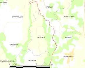 Poziția localității Bétracq