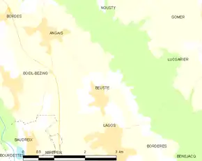 Poziția localității Beuste