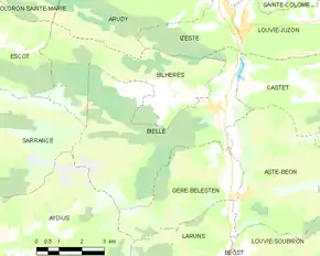 Poziția localității Bielle