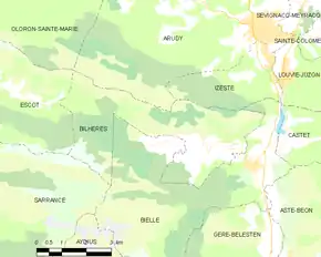 Poziția localității Bilhères