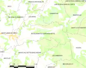 Poziția localității Bussunarits-Sarrasquette