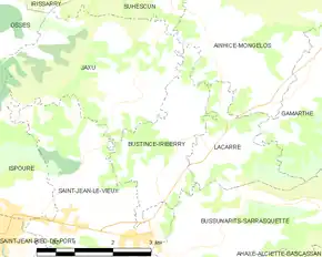 Poziția localității Bustince-Iriberry