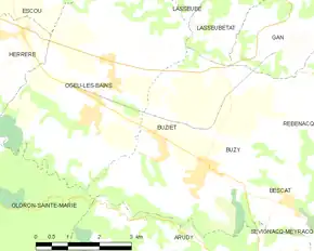 Poziția localității Buziet