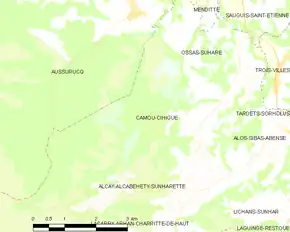 Poziția localității Camou-Cihigue