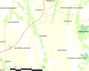 Poziția localității Carrère
