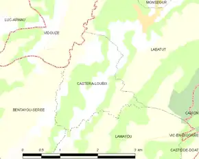 Poziția localității Castéra-Loubix