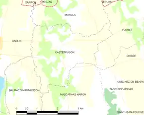 Poziția localității Castetpugon