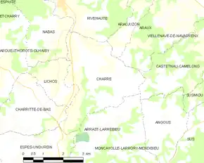 Poziția localității Charre