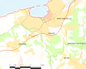 Poziția localității Ciboure