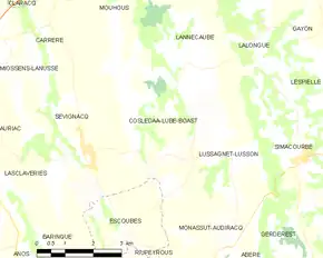 Poziția localității Coslédaà-Lube-Boast