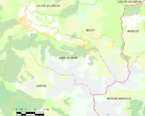 Poziția localității Eaux-Bonnes