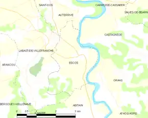 Poziția localității Escos