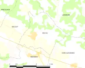 Poziția localității Escou