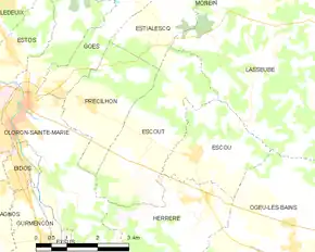 Poziția localității Escout