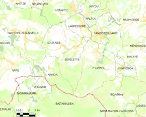 Poziția localității Espelette