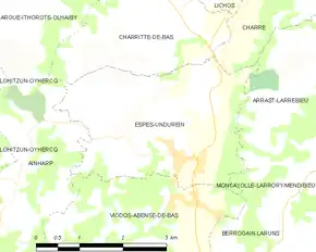 Poziția localității Espès-Undurein