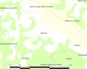 Poziția localității Espiute