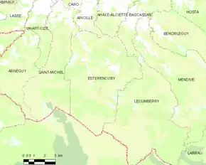 Poziția localității Estérençuby