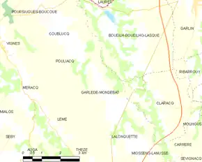 Poziția localității Garlède-Mondebat
