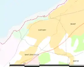Poziția localității Guéthary