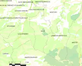 Poziția localității Haux