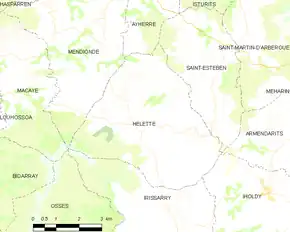 Poziția localității Hélette