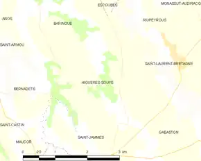 Poziția localității Higuères-Souye