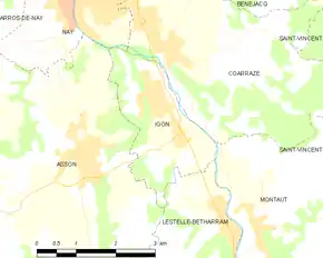 Poziția localității Igon