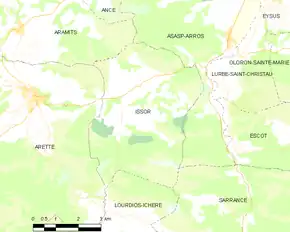 Poziția localității Issor