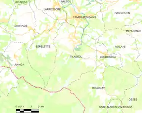 Poziția localității Itxassou