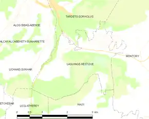 Poziția localității Laguinge-Restoue